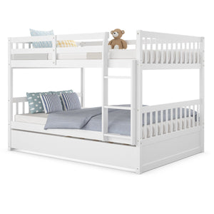 Full over Full Bunk Bed Platform Wood Bunk Bed view 9