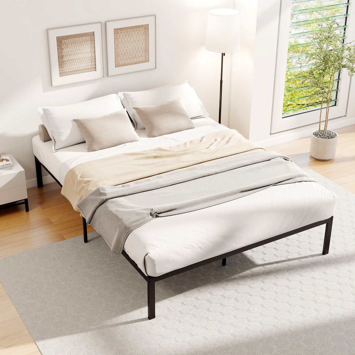 Full/Queen/King Size Metal Bed Frame Heavy Duty Support Slats Mattress Foundation-Full Size view 2