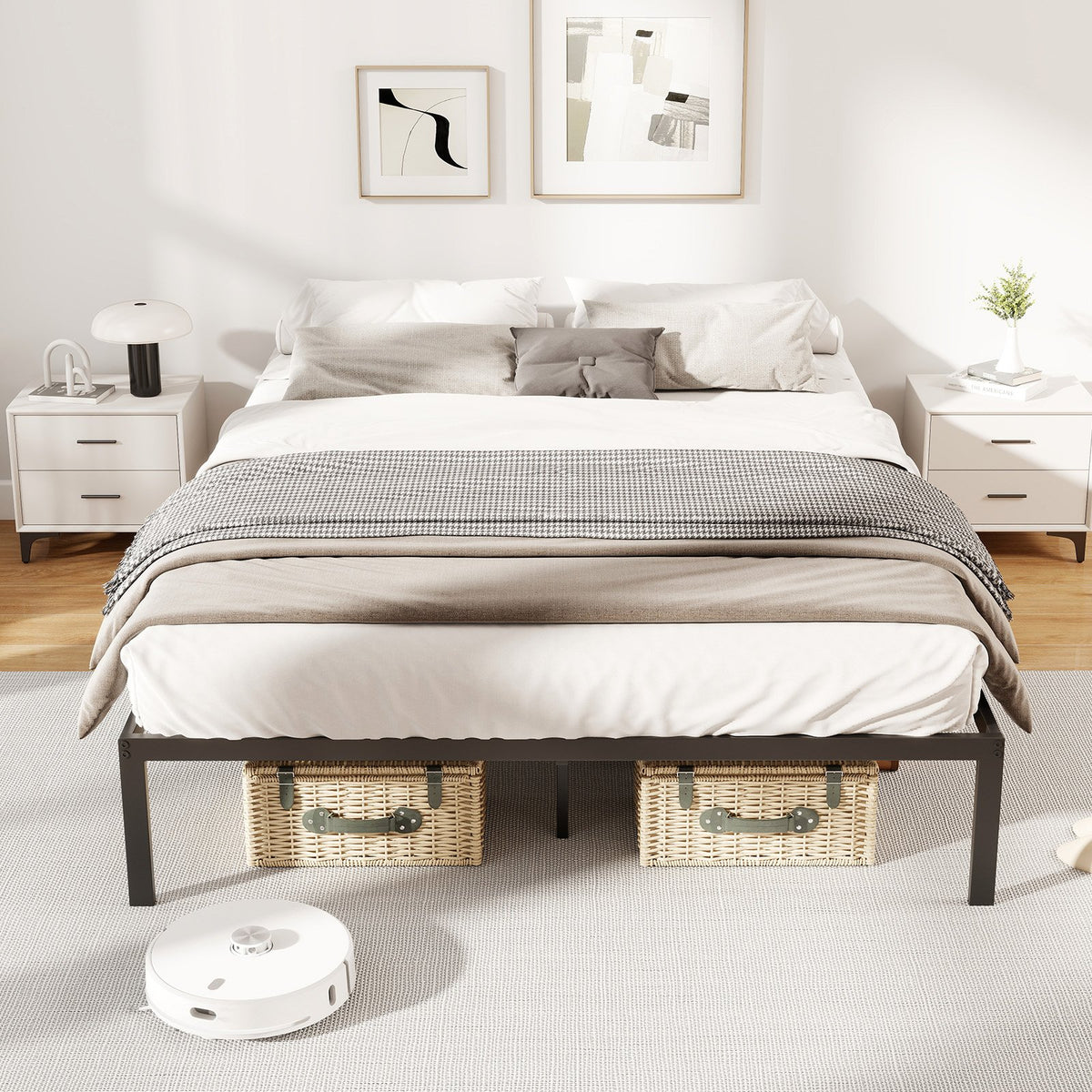 Full/Queen/King Size Metal Bed Frame Heavy Duty Support Slats Mattress Foundation-Full Size view 3