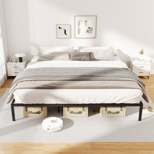 Full/Queen/King Size Metal Bed Frame Heavy Duty Support Slats Mattress Foundation-King Size view 3