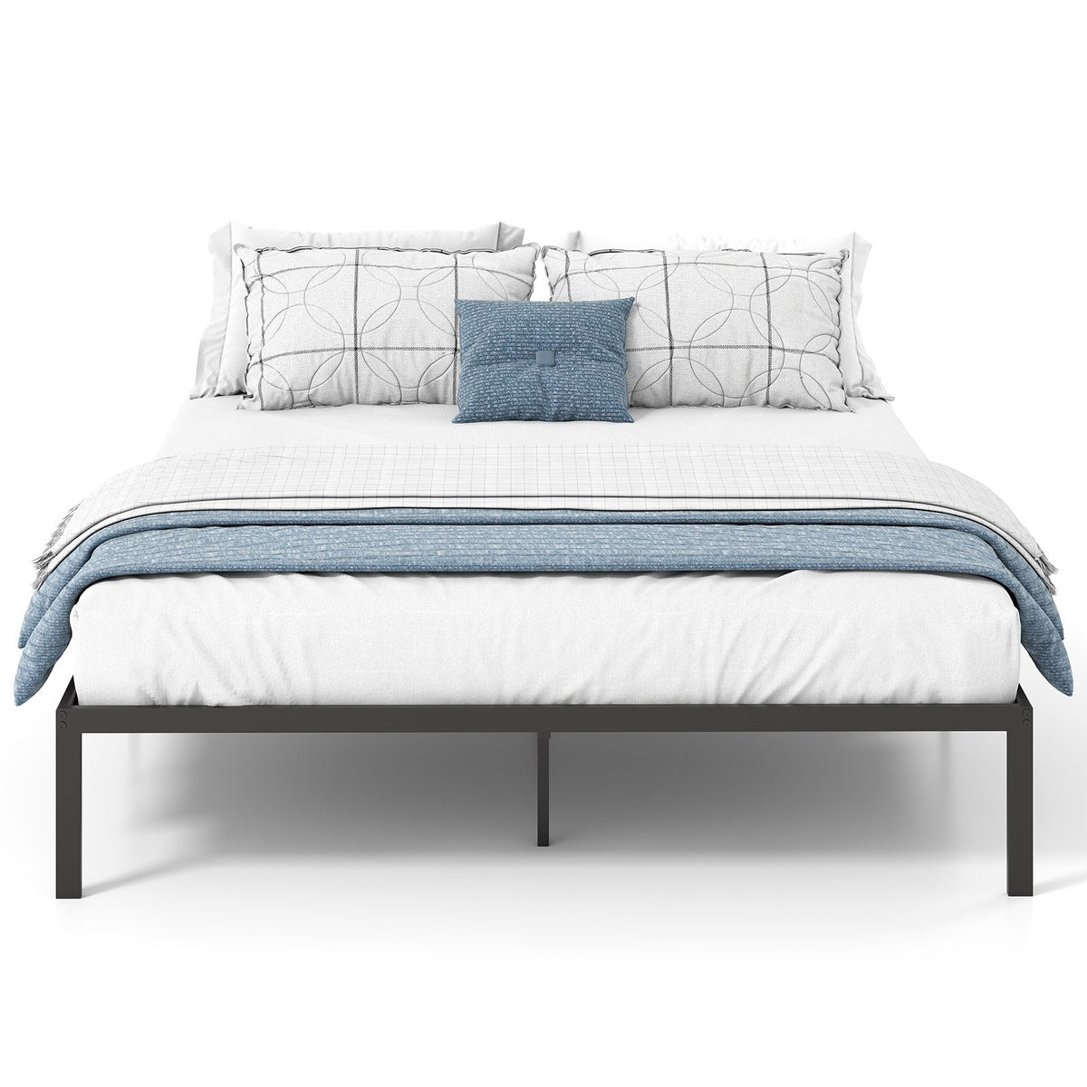 Full/Queen/King Size Metal Bed Frame Heavy Duty Support Slats Mattress Foundation-Queen Size view 4