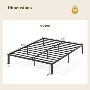 Full/Queen/King Size Metal Bed Frame Heavy Duty Support Slats Mattress Foundation-Queen Size view 5