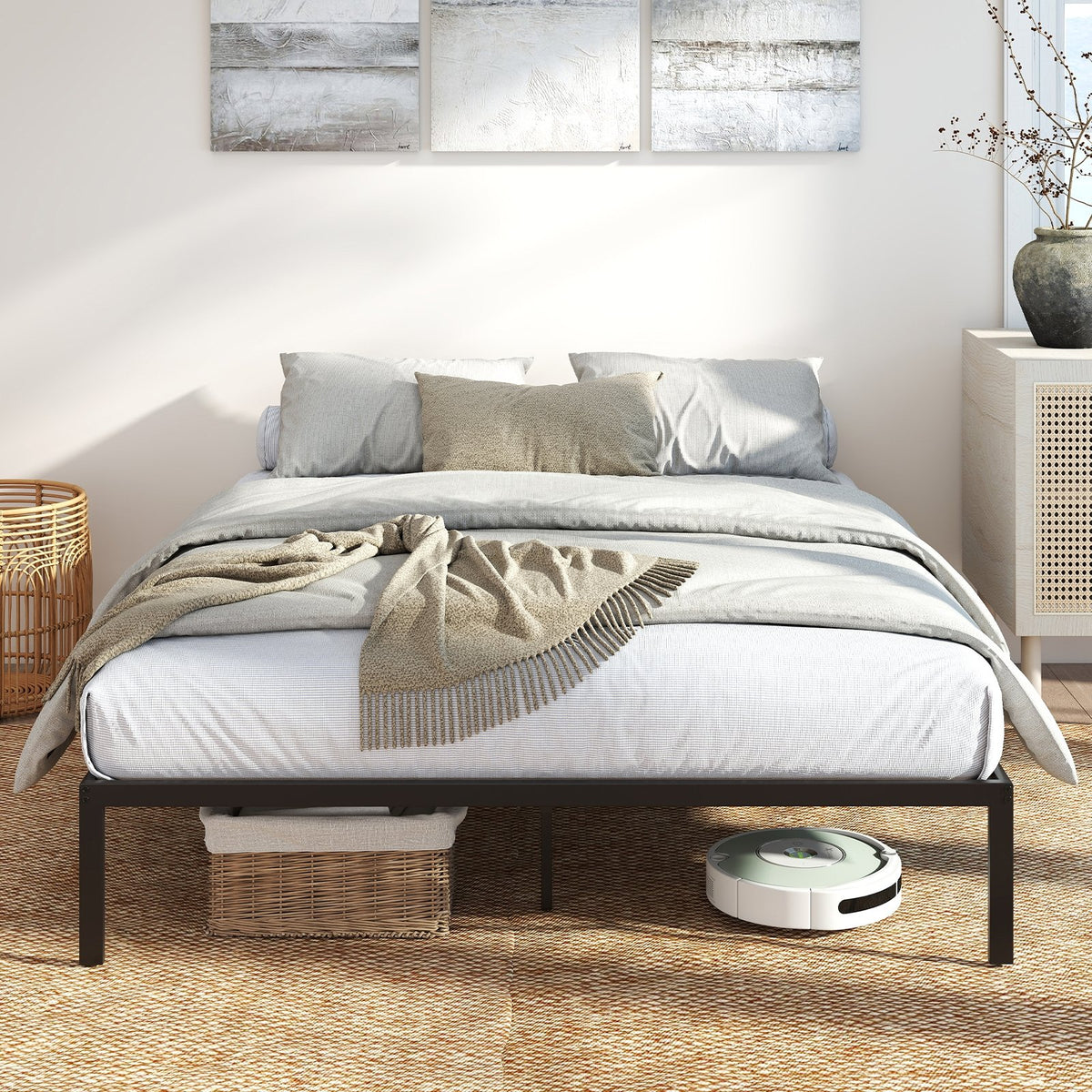 Full/Queen/King Size Metal Bed Frame Heavy Duty Support Slats Mattress Foundation-Queen Size view 6