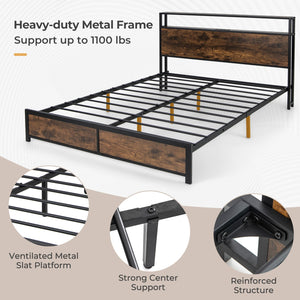 Full/Queen Size Bed Frame with Smart LED Lights and Storage Drawers-Queen Size view 8