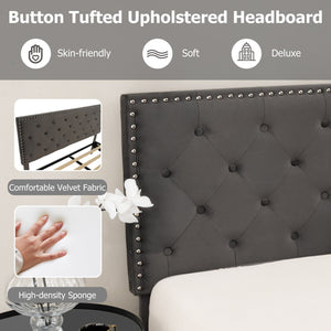 Full/Queen Size Upholstered Platform Bed with Tufted Headboard-Queen Size view 9
