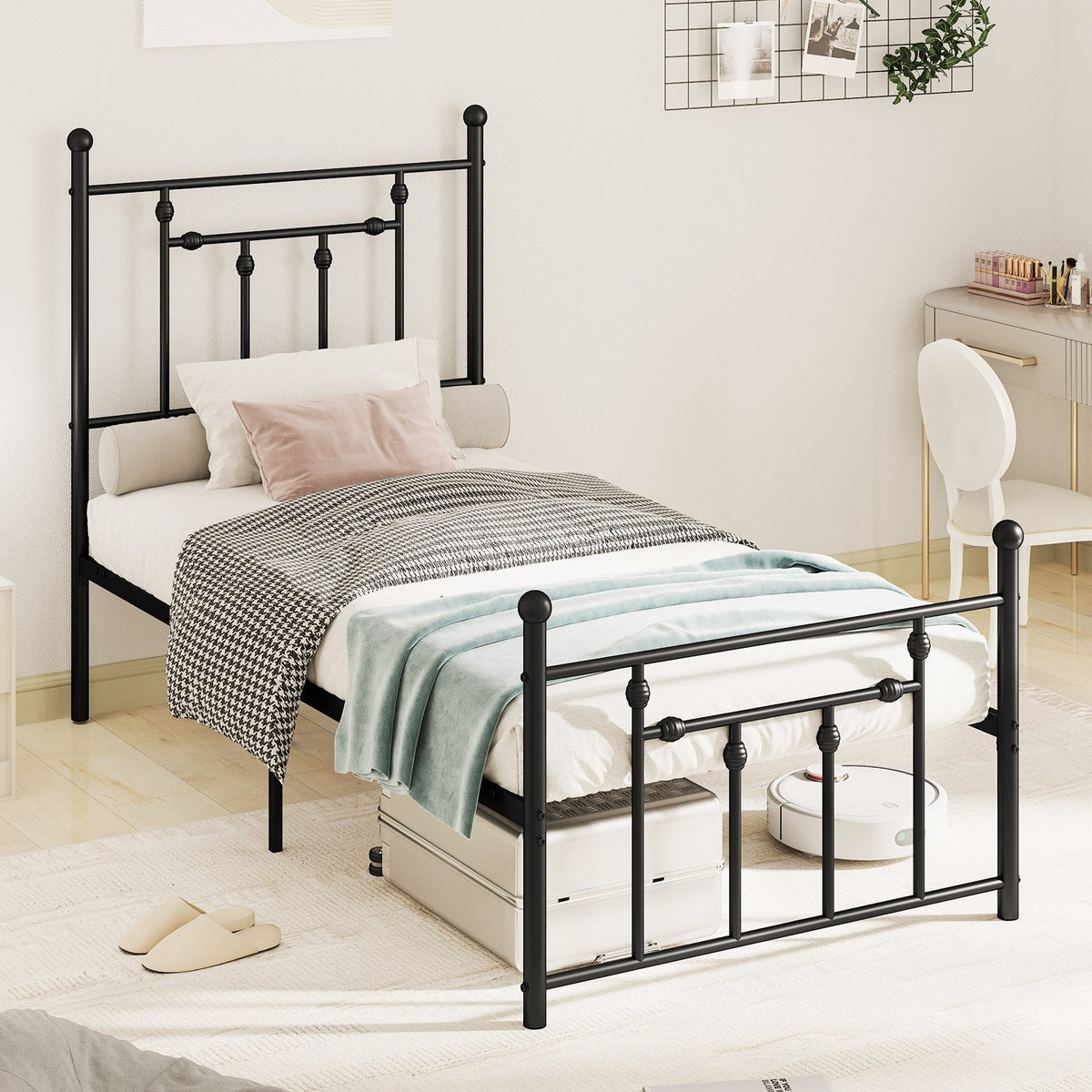 Full/Queen/Twin Size Heavy-duty Metal Bed Frame with Headboard-Twin Size view 2