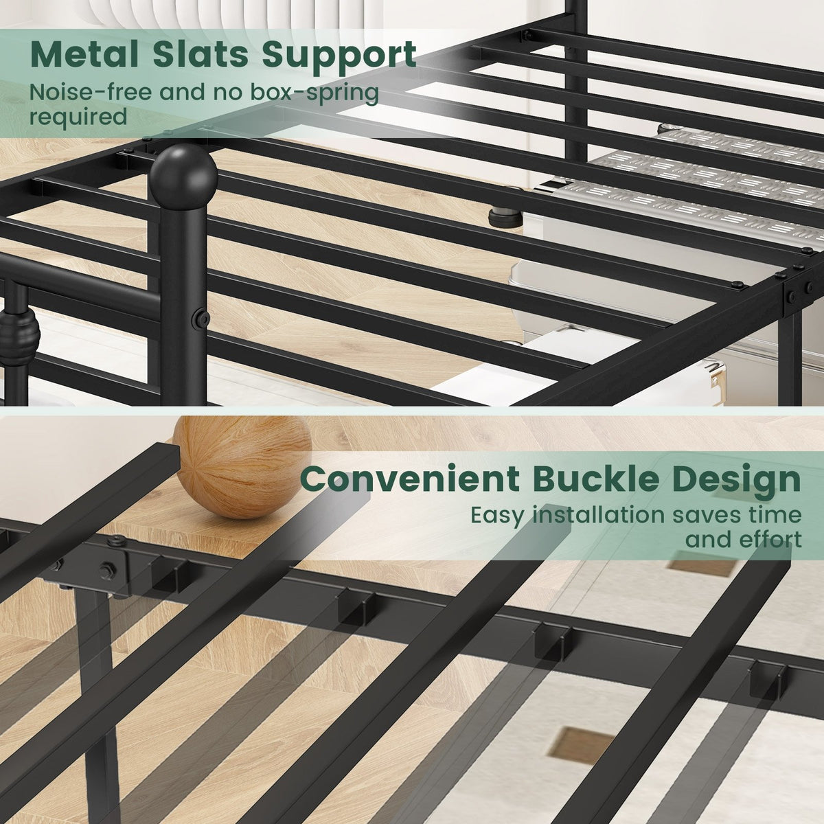 Full/Queen/Twin Size Heavy-duty Metal Bed Frame with Headboard-Twin Size view 6