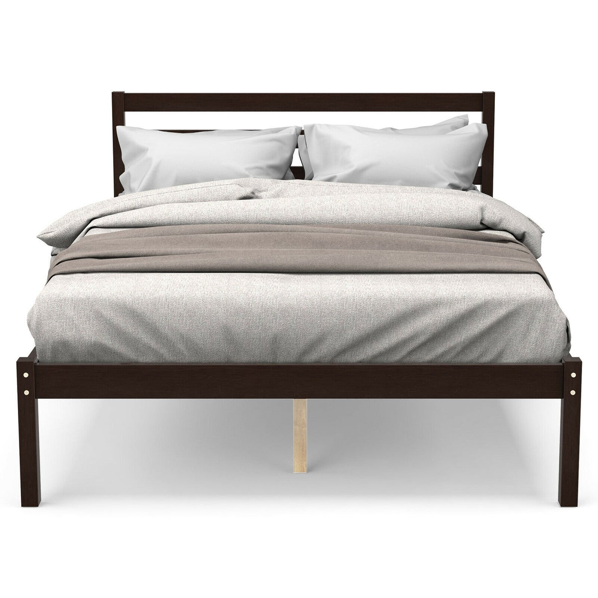 Full Size Bed frame Foundation with Solid Wooden Slat Suppor view 7