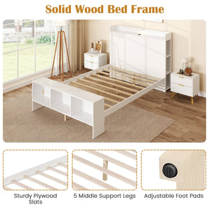 Full Size Bed Frame with 2 USB Ports with Storage Headboard and Lights-Full Size view 9
