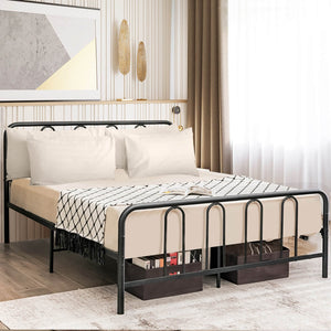 Full/Queen Size Metal Bed Frame with Headboard and Footboard-Full Size view 3