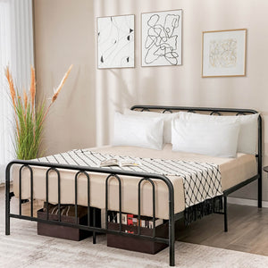 Full/Queen Size Metal Bed Frame with Headboard and Footboard-Queen Size view 5