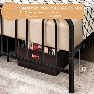 Full/Queen Size Metal Bed Frame with Headboard and Footboard-Queen Size view 8
