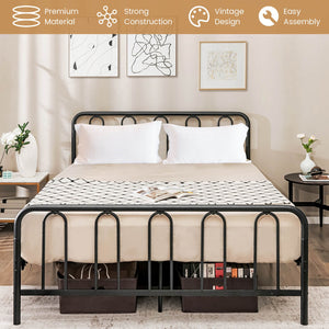 Full/Queen Size Metal Bed Frame with Headboard and Footboard-Queen Size view 9