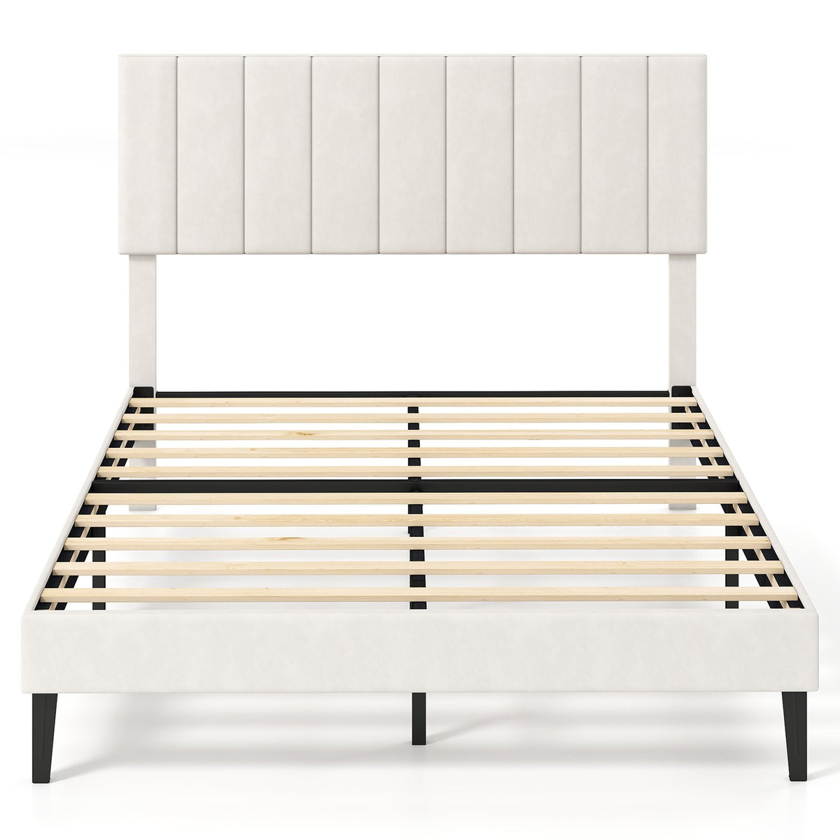 Full Size Velvet Upholstered Platform Bed Frame view 4