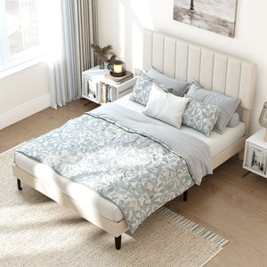 Full Size Velvet Upholstered Platform Bed Frame view 6