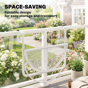 Adjustable Balcony Hanging Railing Table, Metal Mounting Mini Wall Desk Storage Rack – view 11