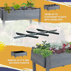 Raised Garden Bed with 8 Grids and Storage Shelf, Elevated Planter Box with Legs – view 10