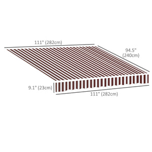10' x 8' Retractable Awning Fabric Replacement Outdoor Sunshade Canopy Awning Cover, UV Protection, Grey – view 10