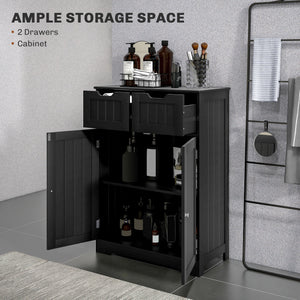 Bathroom Cabinet, Bathroom Storage Cabinet with 2 Drawers, Adjustable Shelf for Living Room, Entryway, White – view 10