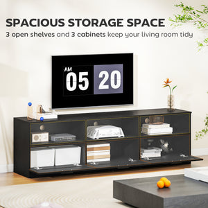 TV Stand with Storage, Modern Entertainment Center with 3 Cabinets and 3 Open Shelves, for TVs up to 85" – view 3