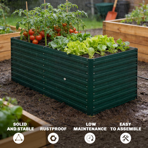 5' x 3' x 2' Raised Garden Bed, Galvanized Planter Box for Growing Flowers, Herbs and Vegetables, Black – view 25