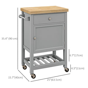 Kitchen Cart on Wheels, Rolling Kitchen Island Cart with Wood Top, Towel Rack – view 2