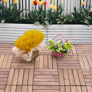 27 Pcs Wood Interlocking Deck Tiles, 12 x 12in Outdoor Flooring Tiles for Indoor and Outdoor Use – view 13