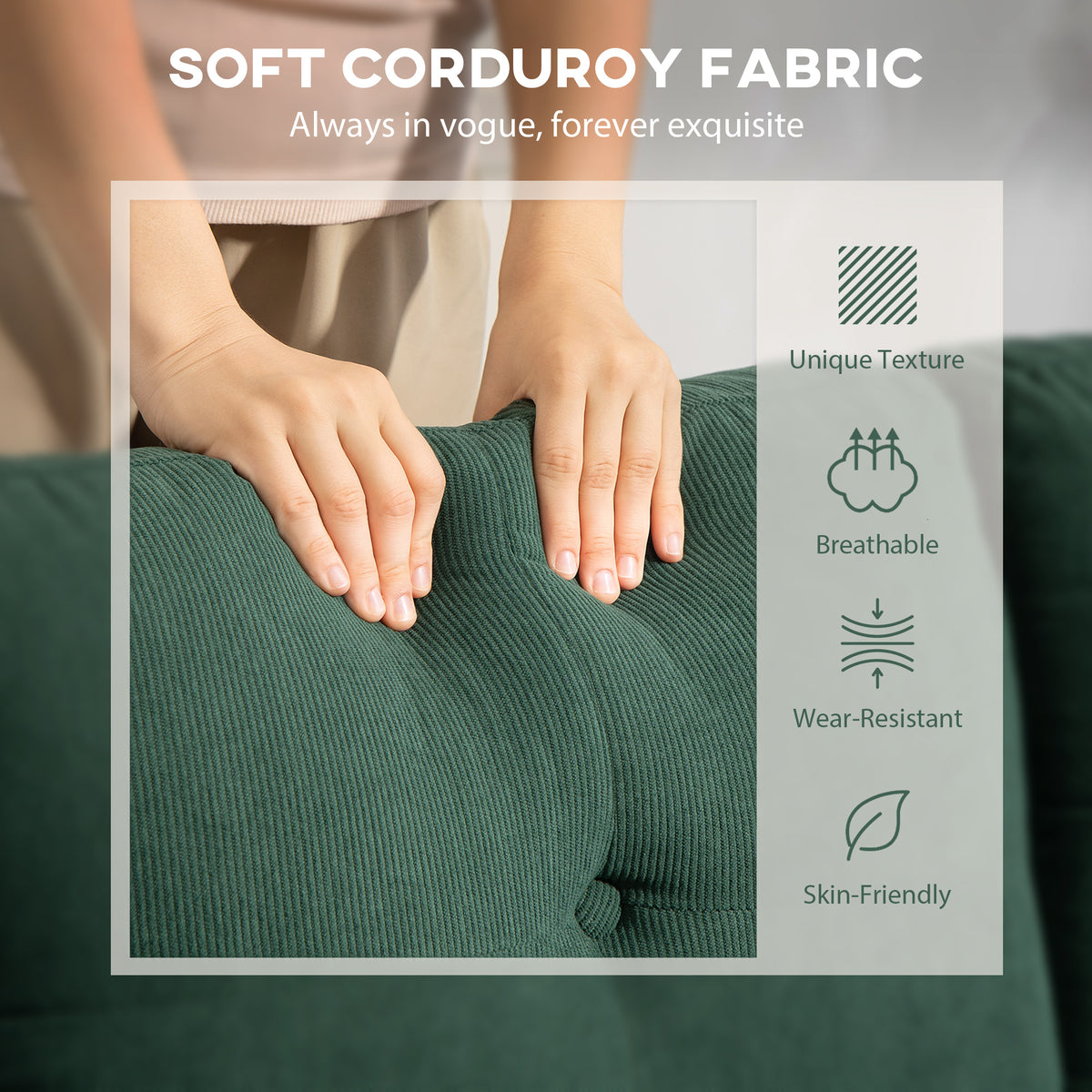 Sectional Sofa with Changeable Chaise Lounge, 3 Seat L-Shaped Small Space Sofa – view 19