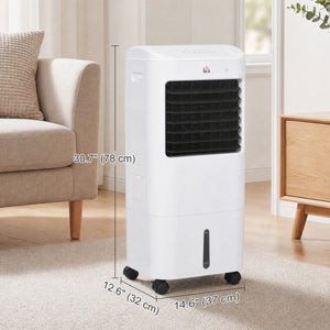 Cooling Fan for Bedroom with Ice Pack, Tower Fan with Remote Control, 3 Modes, 3 Speeds, 7.5H Timer, White