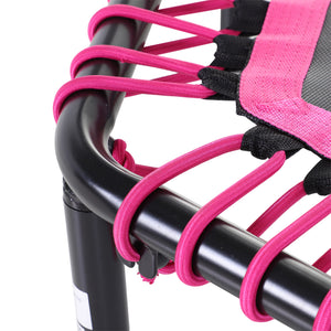 Soozier 48" Adult Hexagon Rebounder Trampoline Fitness Bungee Jumping Cardio Trainer Outdoor Bouncer Jumper Adjustable Bar Pink