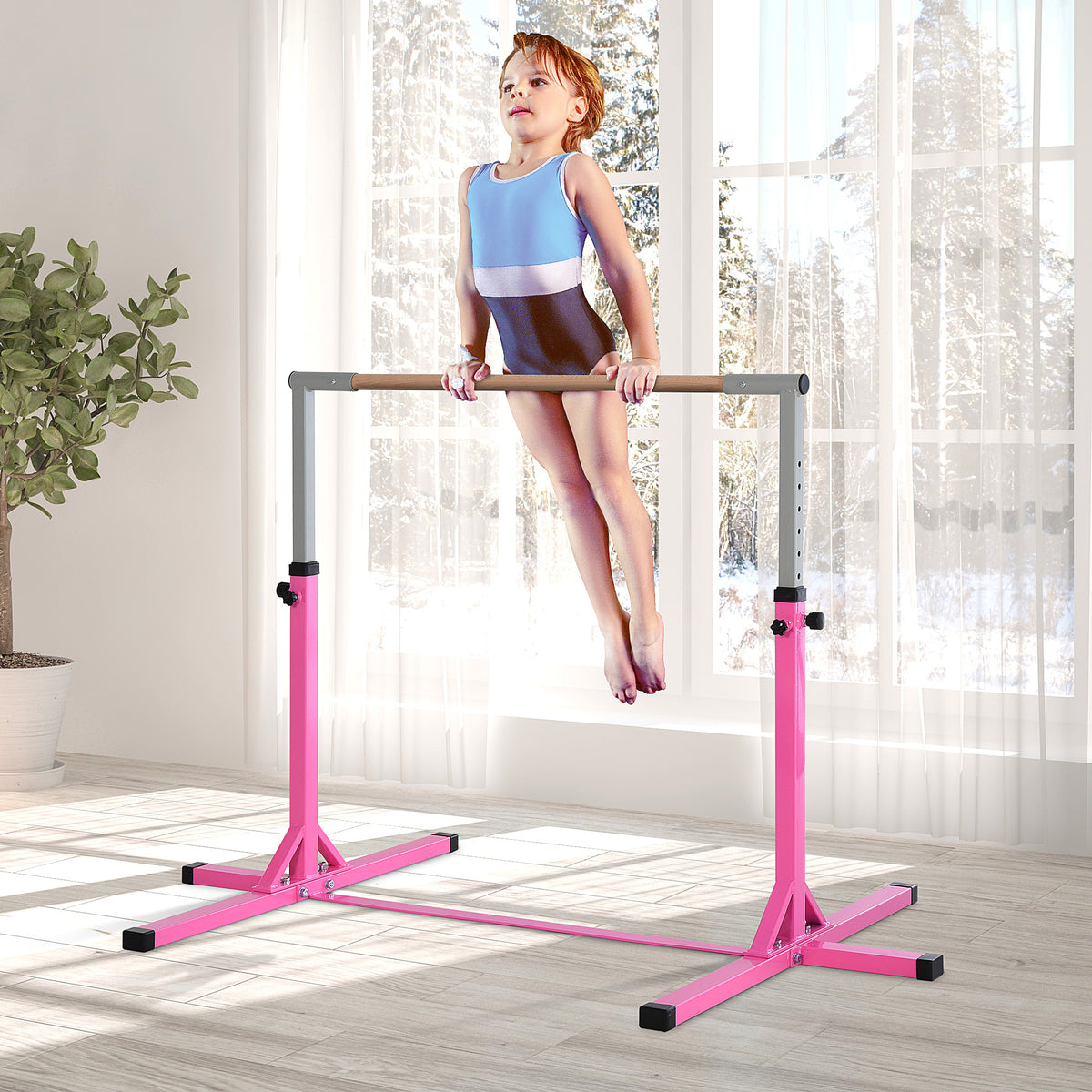 Professional Gymnastics Bar for Kids, Toddler Home Gymnastics Equipment with 13-level Adjustable Height – view 15