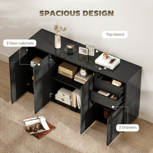 Kitchen Sideboard Storage Cabinet, Modern Coffee Bar with Push-Open Design and 2 Drawers for Living Room – view 13