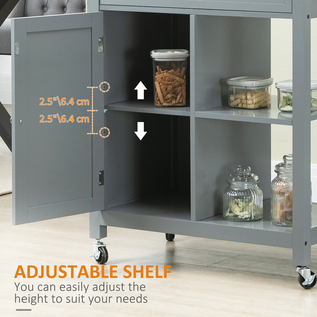 Rolling Kitchen Cart with Wood Top and Drawer, Kitchen Island on Wheels for Dining Room, Black | Aosom Canada