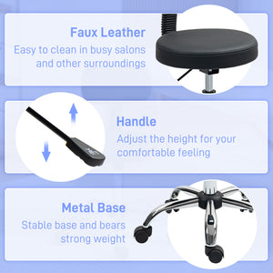 Adjustable Rolling Stool with Removable Backrest, Faux Leather Swivel Stool Chair for Salon Spa, Bar – view 5