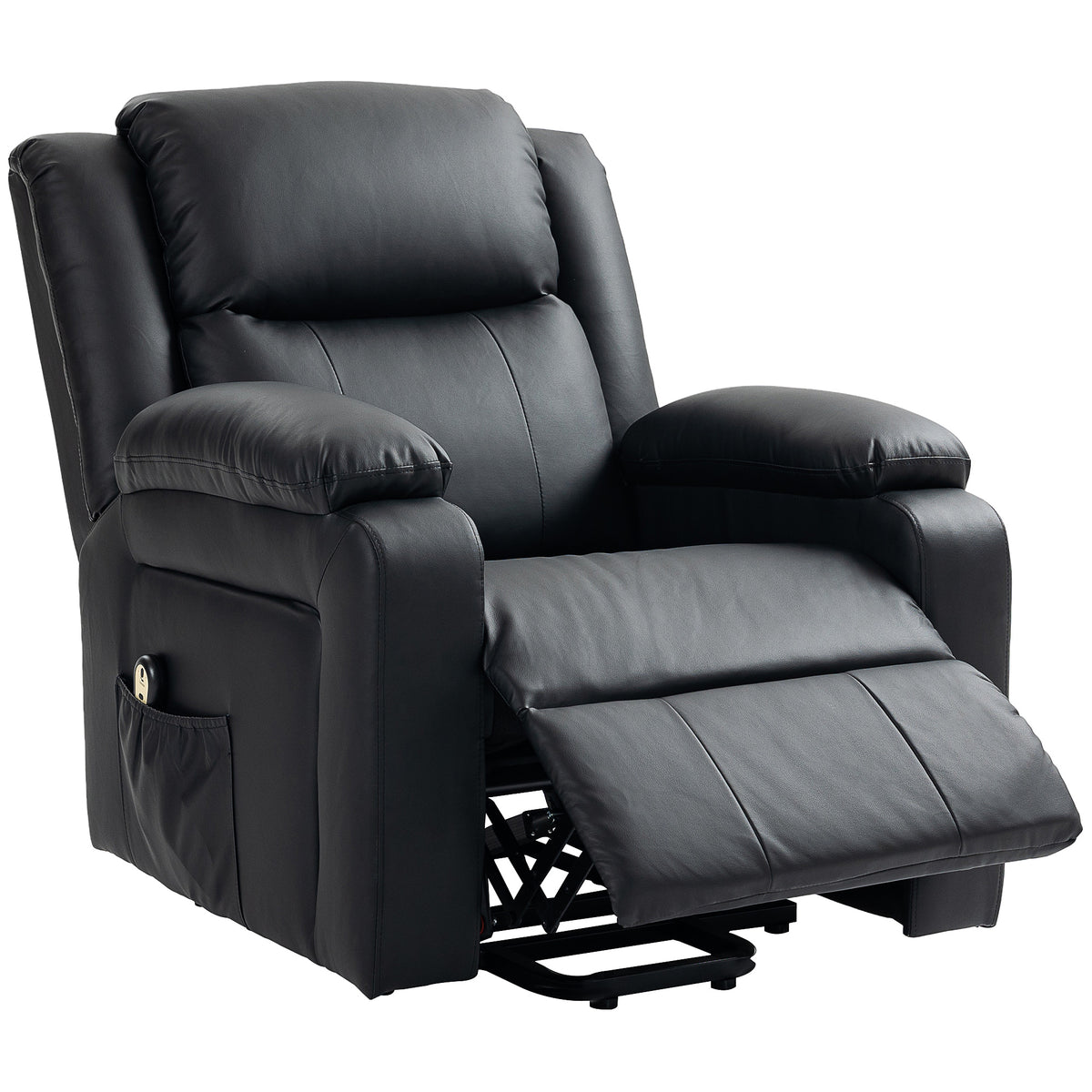 Lift Chair for Seniors, PU Leather Upholstered Electric Recliner Chair with Remote, Side Pockets