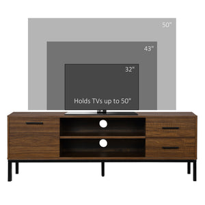 TV Stand for TV up to 50 Inches, TV Cabinet with Door, Open Storage and Drawers, TV Table with Steel Legs – view 5