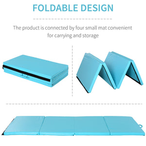 Soozier 4'x8'x2" Folding Gymnastics Tumbling Mat, Exercise Mat with Carrying Handles for Yoga, MMA, Martial Arts, Stretching, Core Workouts