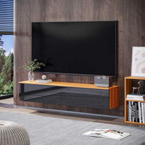 Wall Mounted TV Stand, Floating TV Cabinet with Storage, for TVs up to 70", High Gloss Effect – view 6