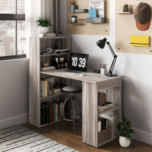 Modern Computer Desk with Storage Shelves, 47" Writing Table Workstation with Bookshelf for Home Office – view 13