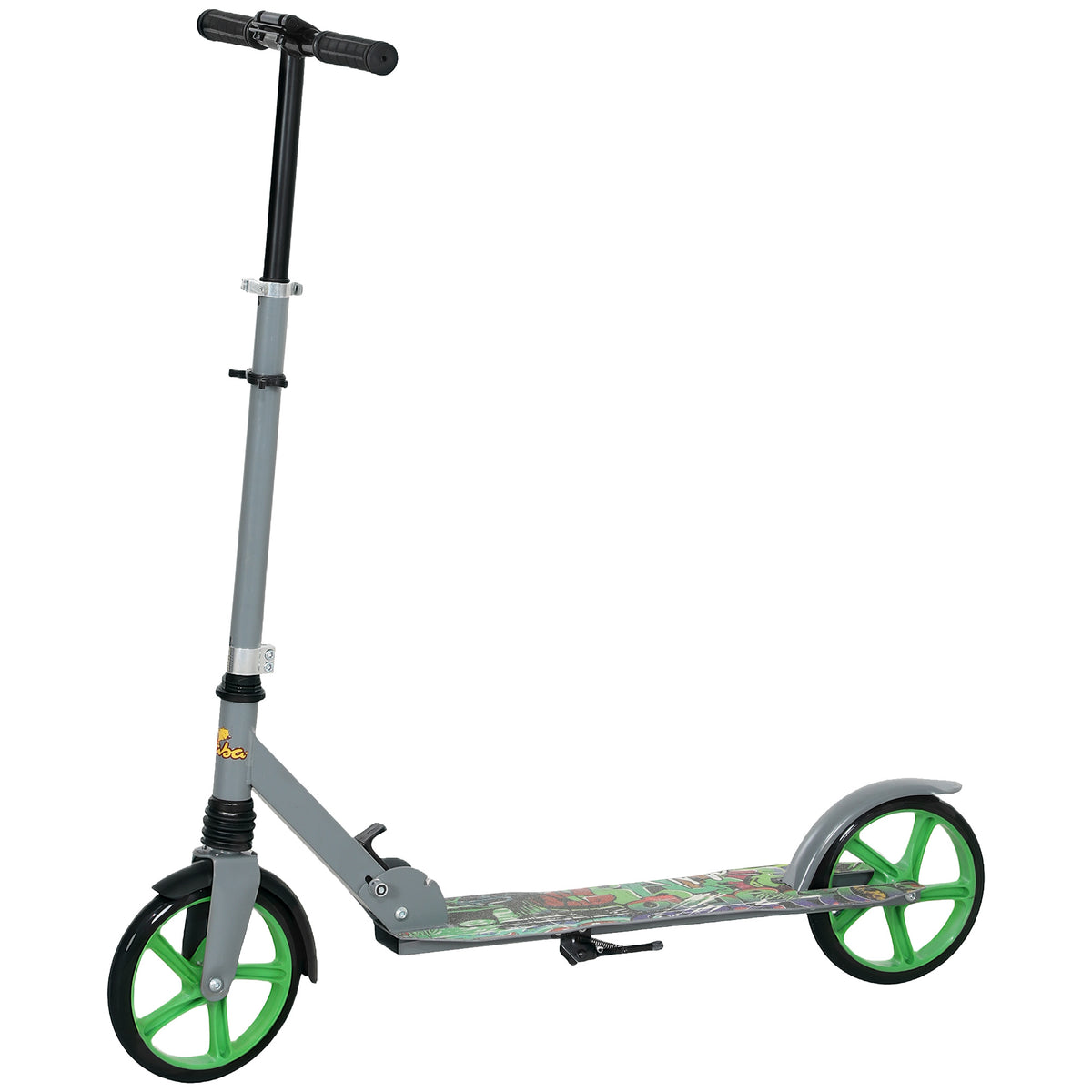 Qaba Kick Scooter for Kids Ages 6-12 with Adjustable Height, Rear-Fender Brake, 200mm Big Wheel, Foldable Design