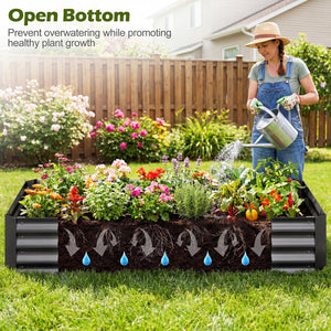 69 x 33 x 12 Inch Galvanized Raised Garden Bed with Cover-Black view 8