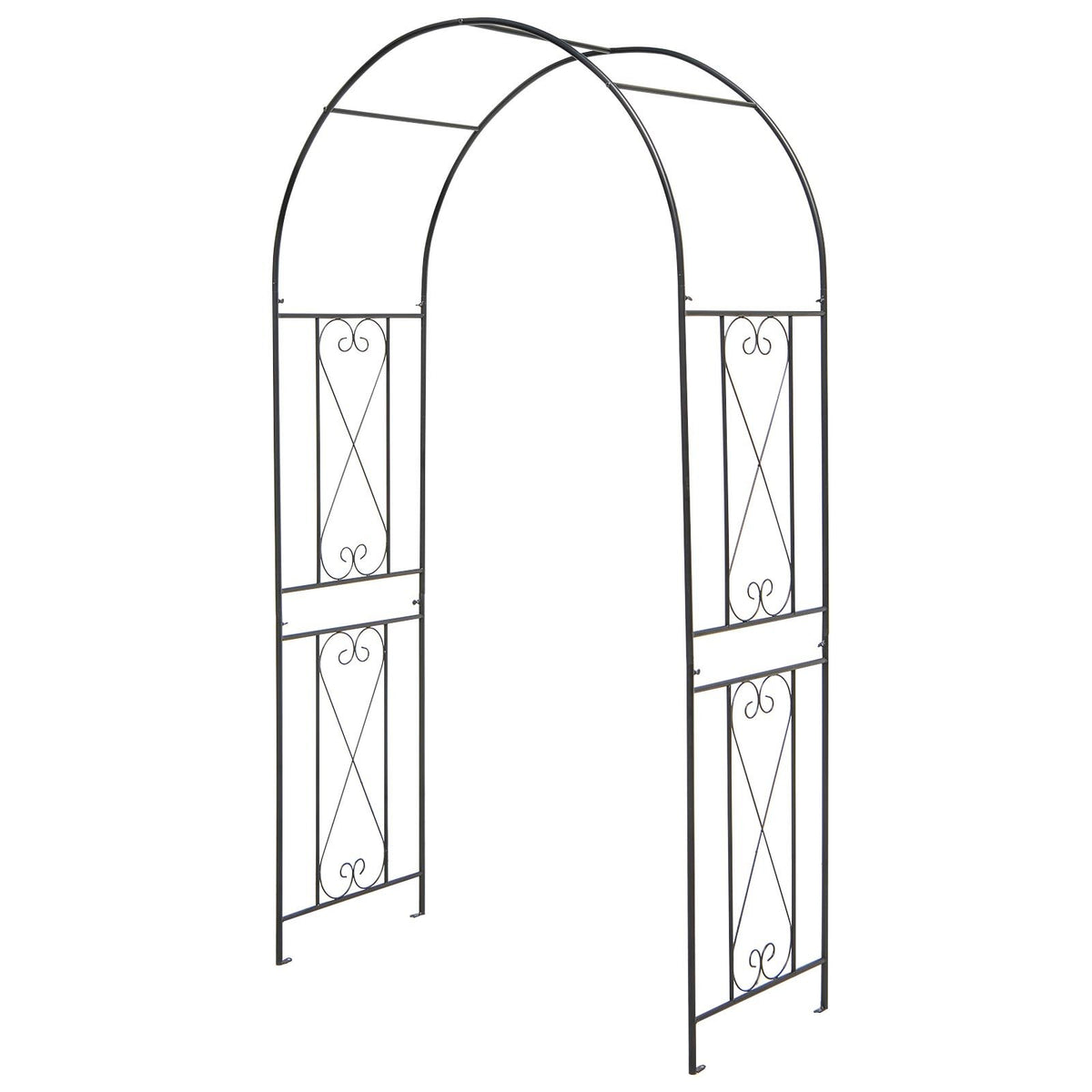 Garden Arch Arbor Trellis Patio Plant Stand Rack Archway-Black view 4