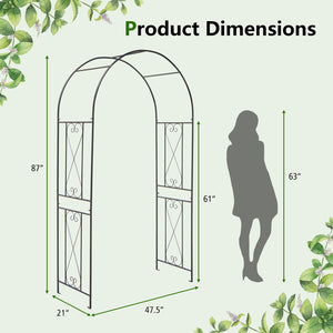 Garden Arch Arbor Trellis Patio Plant Stand Rack Archway-Black view 5
