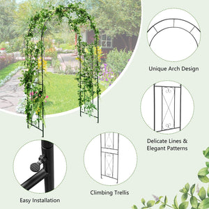 Garden Arch Arbor Trellis Patio Plant Stand Rack Archway-Black view 7