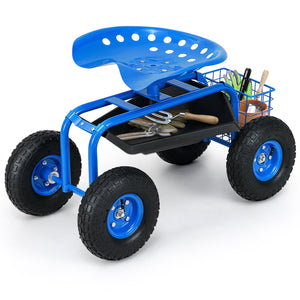 Garden Cart with Heavy Duty Tool Tray-Blue view 4
