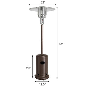 48000 BTU Stainless Steel Propane Patio Heater with Trip over Protection-Bronze view 5