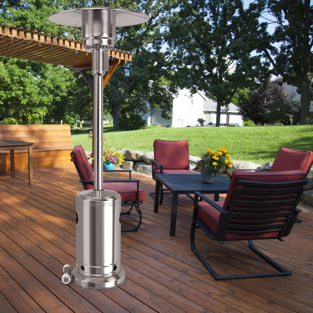 Garden Propane Standing LP Gas Steel Accessories Heater-Silver view 6