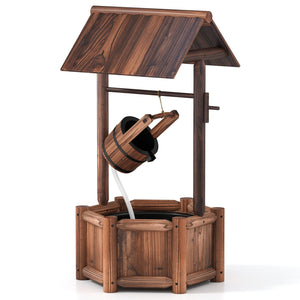 Garden Wooden Wishing Water Fountain with Pump