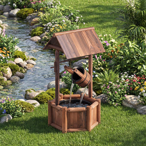 Garden Wooden Wishing Water Fountain with Pump view 3