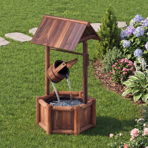 Garden Wooden Wishing Water Fountain with Pump view 5